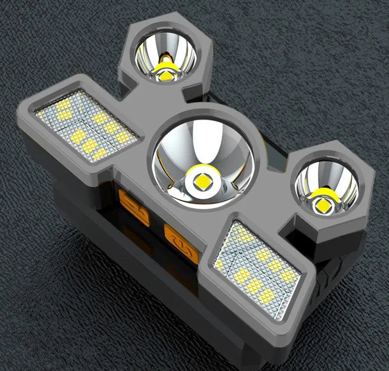 5LED со встроенным 18650 аккумулятором с зарядкой через USB портативный фонарик Фонарь налобный фонарь Открытый