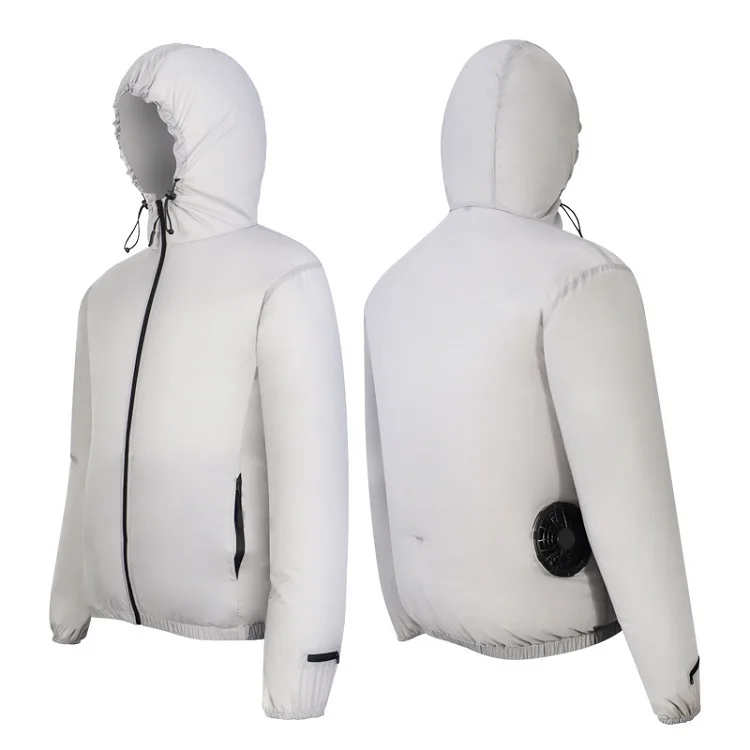 Men Women Summer Unisex Smart Fan Cooling Jacket Air Conditioned Clothes For Summer Outdoor Anti UV Waterproof Long Hoodie Coat