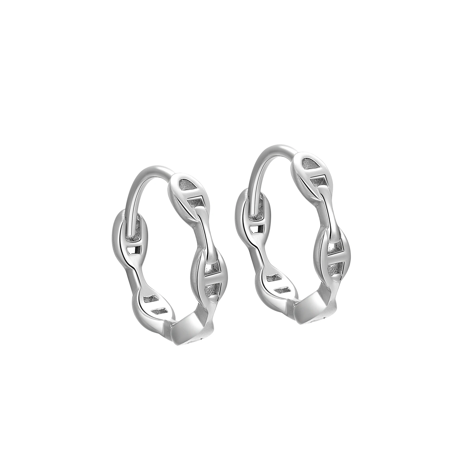 Wholesale New Fashion Cute Design Pig Nose Shape S925 Sterling Silver Geometric Small Huggie Earrings For Women