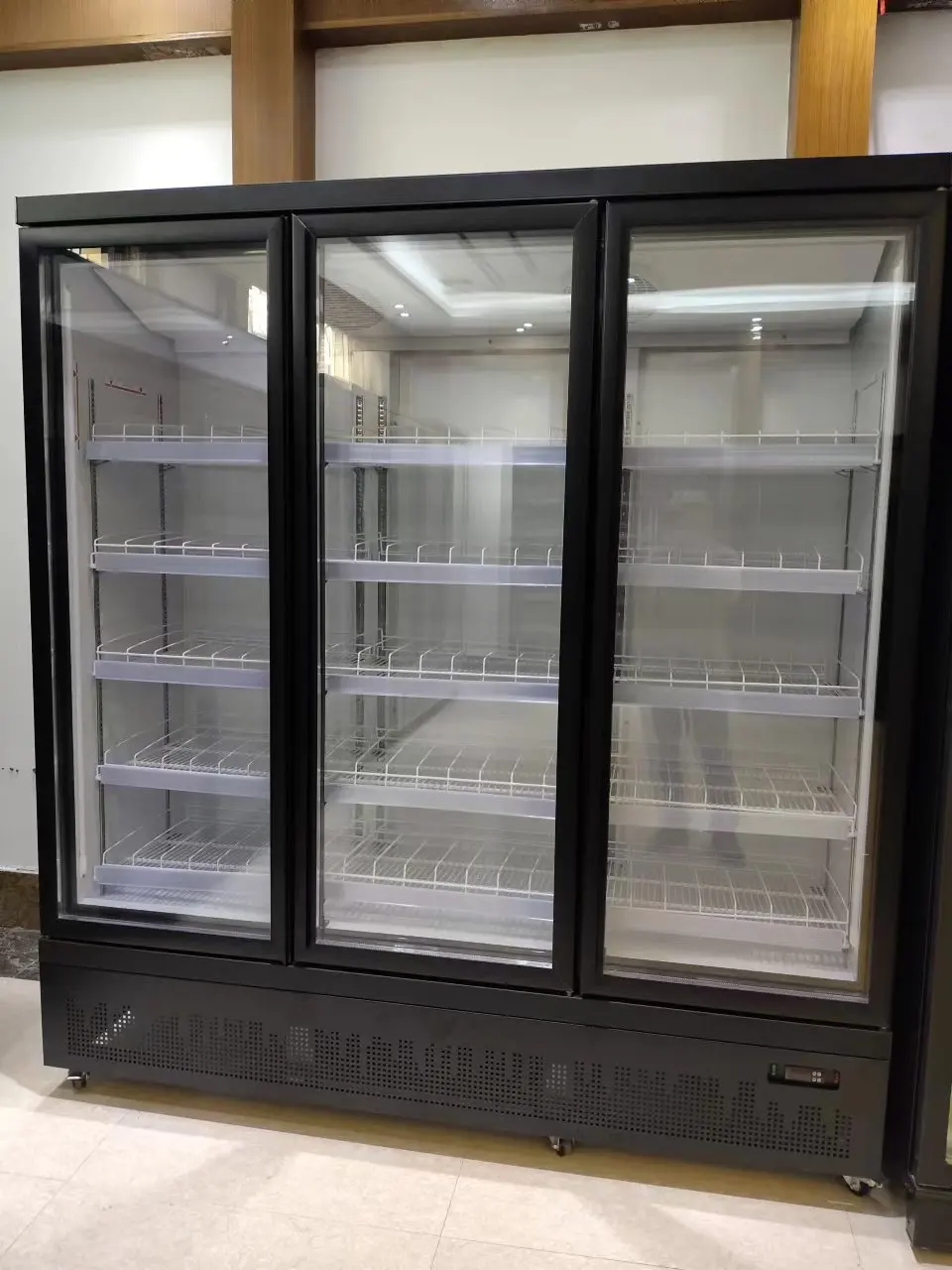 commercial glass 3 door refrigerator  freezer