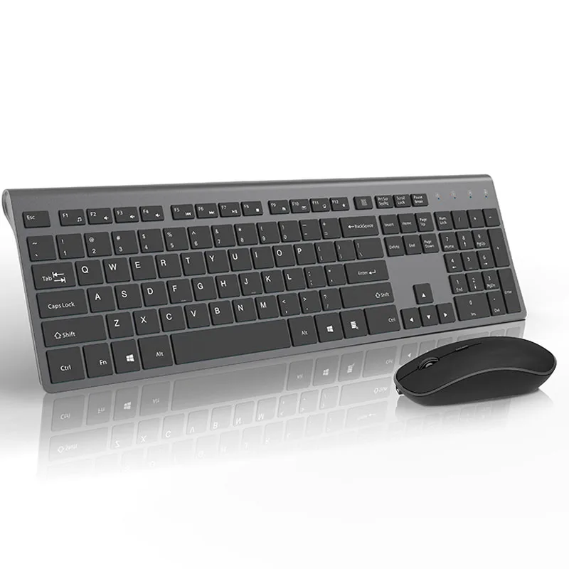 
French Wireless Keyboard Mouse Set Rechargeable Mouse 2400DPI German/English/Italian/Spanish Keyboard Silent mouse for Laptop PC 