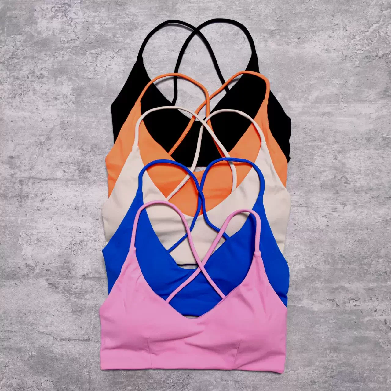 New U Neck Back Hollowed Out Cross Connection Quick Drying Sport Gym Crop Bra Top