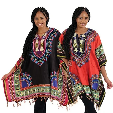 Unisex Tribal African Shirt Dress Men Women Dashiki Print Hippie Style kaftan 100% Cotton Ladies Custom Dashiki Shirt Wholesale