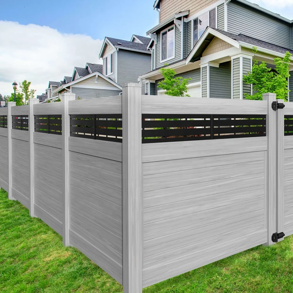 Customized Brown Black Aluminum Fence Panels Laser Cut Perforated Screen Fencing Trellis For Farm