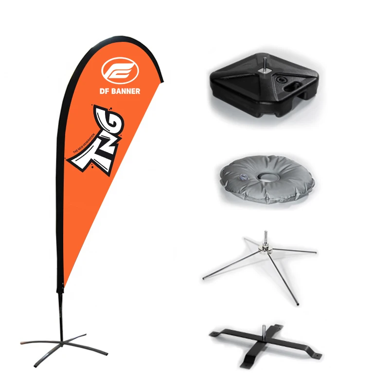 Outdoor Flying Promotional Flags Polyester Teardrop Tear Drop Flags Beach Feather Flag