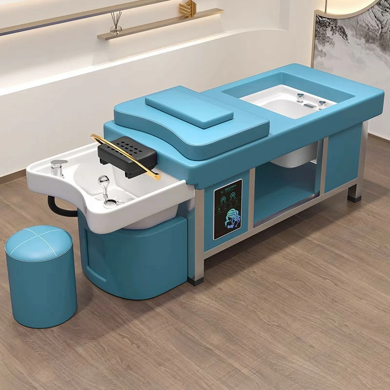 Electric Massage Shampoo spa Bed Thai Pedicure Shampoo spa Bed with Storage Cabinet for Barber Shop Special Hair Salon