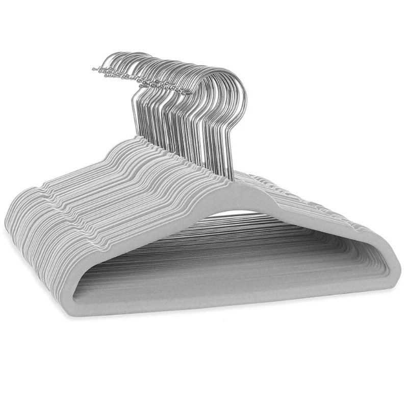 Factory Custom Flocking Modern Space Saving Pink Velvet Hangers 360 Degree Swivel Hook Velvet Hangers For Clothing Store