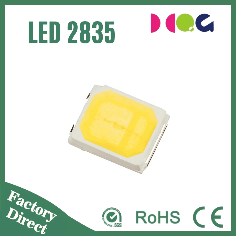 High Lumen 6000k 2835 White SMD LED Chip 150mA with Ingan 2W Power Warm White Emitting 6000k Color Project Installation Included