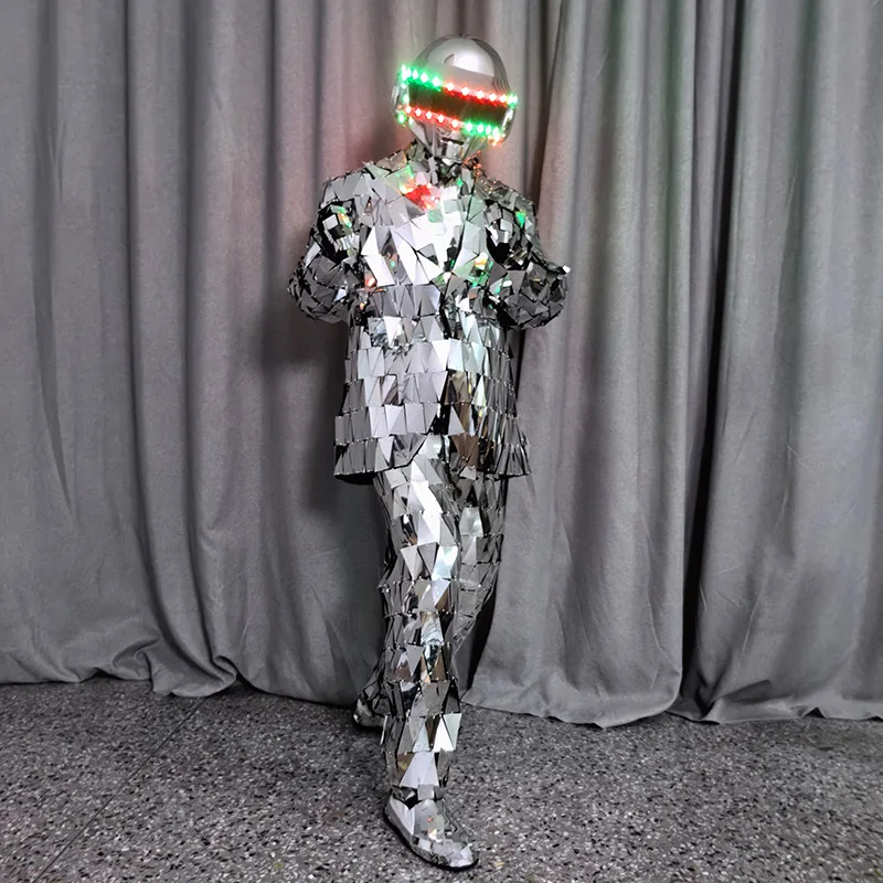 Lens dress set LED glow helmet bar KTV out of the wine dress stage show costumes