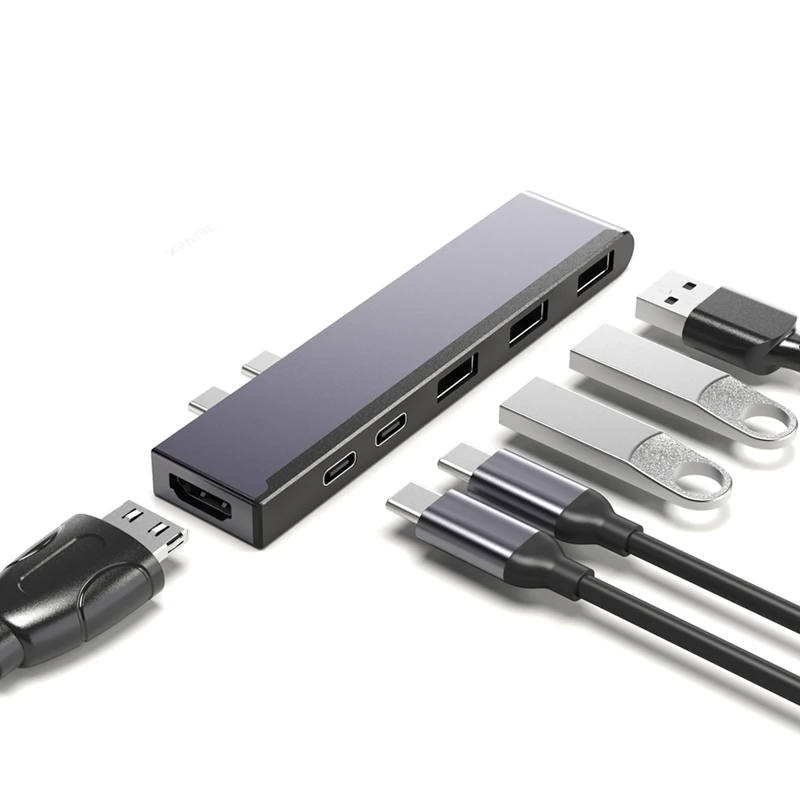 
Multiport 6 in 1 40Gbps Thunderbolt 3 Docking USB Type C to HDMI USB3.0 OTG Adapter USB Hub C 