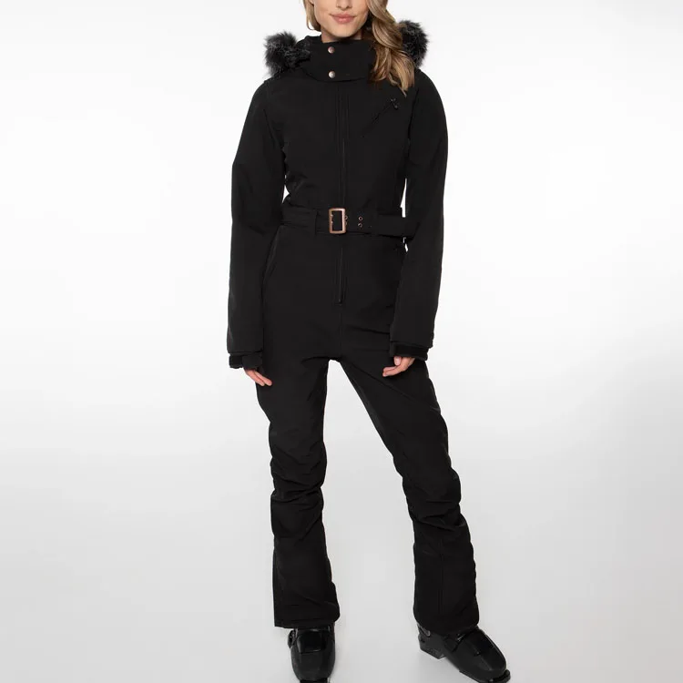 Windproof Skiing Suits Winter Ski Jumpsuits Set Breathable Overall Fur Snow Suit One Piece Ski Women