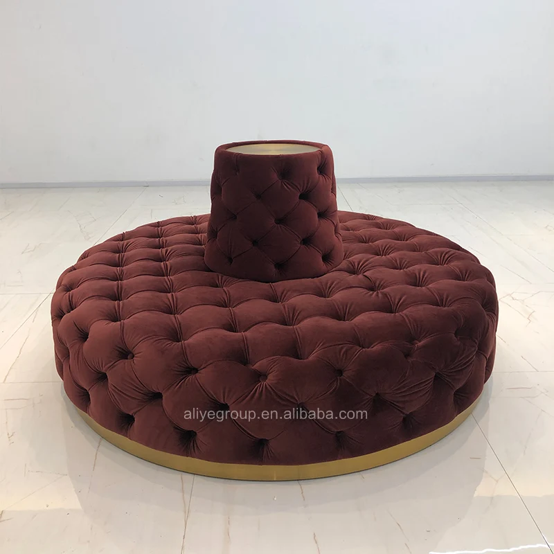 New model product hotel circular modern living room tufted round velvet sectional button-tufted sofa