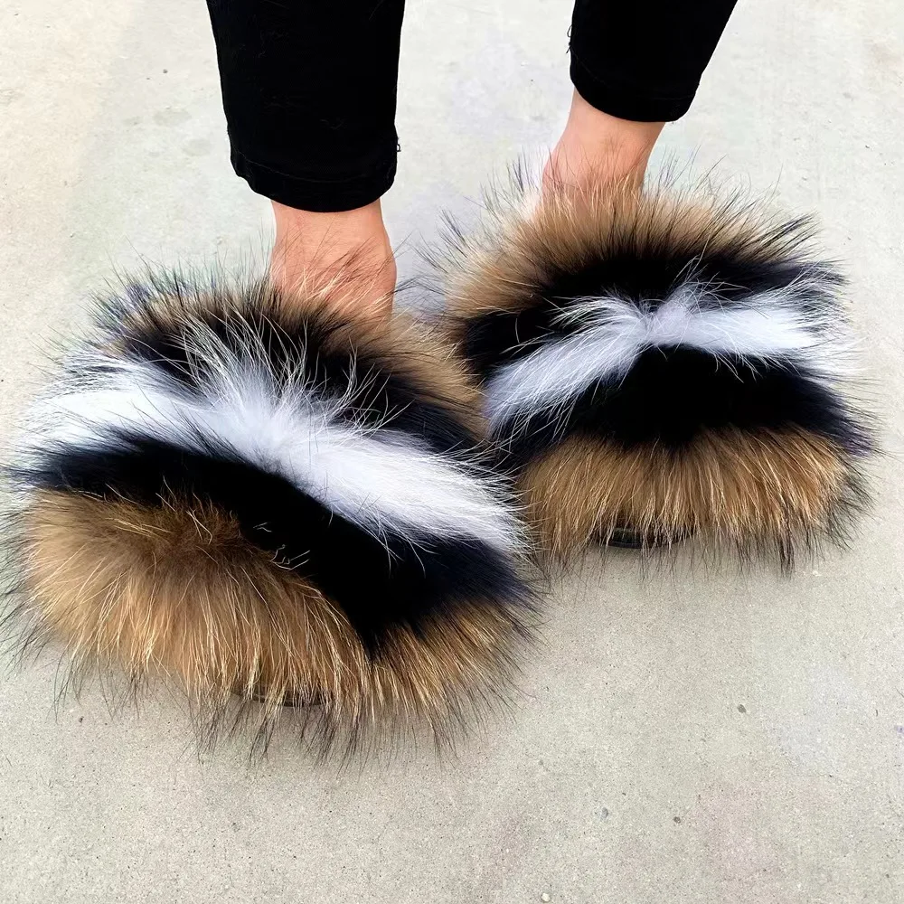 High Quality Fur Slippers Women Fashion Fur Slippers Fox Fur Slippers