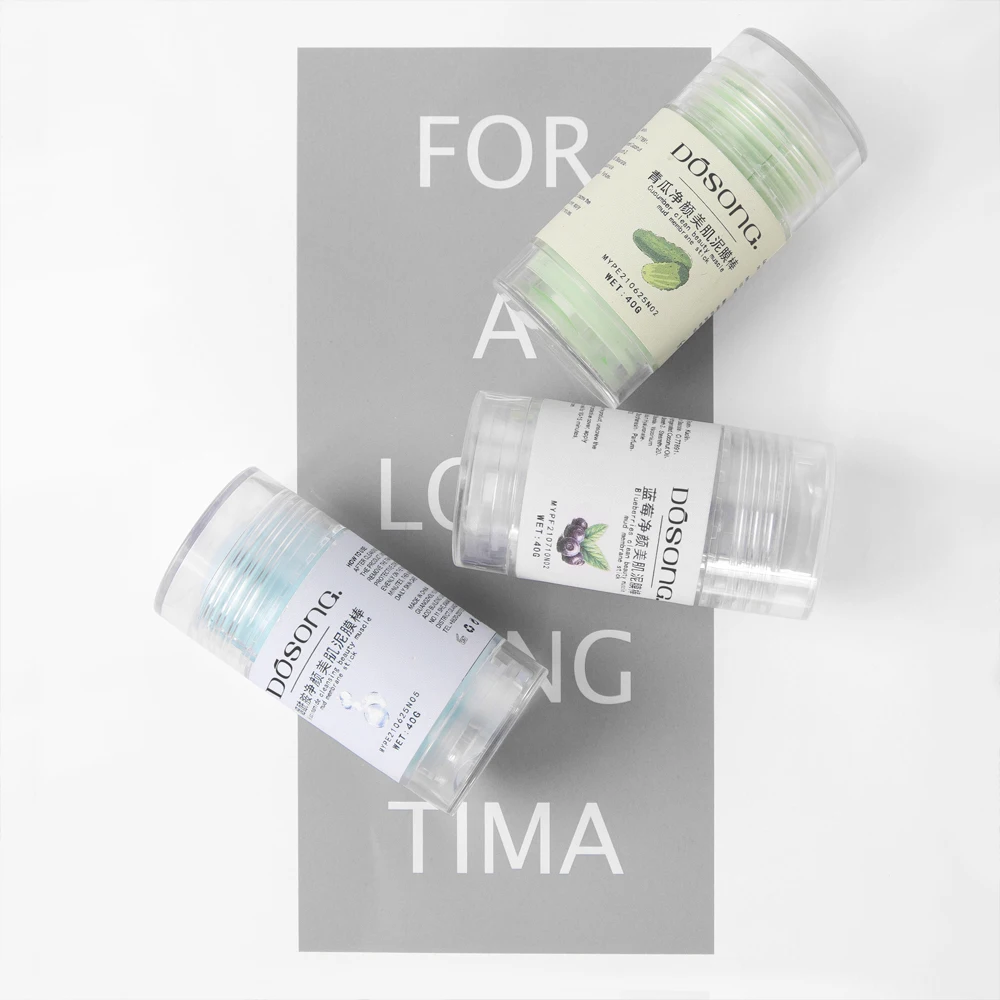 Wholesale OEM ODM Clay Mask Stick Facial Skin Care Fruits Purifying Stick Mask Facial Clay Mud Solid Green Tea Plants Mask Stick