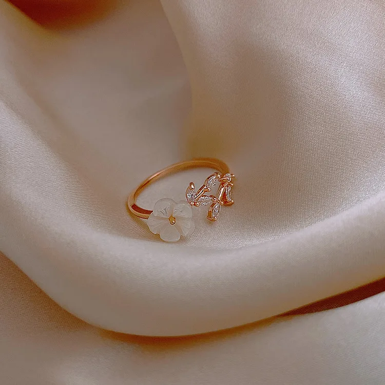 flower crystal adjustable smart ring 2020