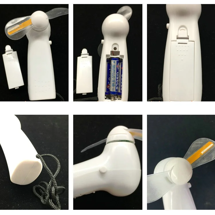 PINBO New Mini Portable Handy LED Custom Battery Promotion Fan Programmable Text Flash Display Handheld Electric LED Message Fan