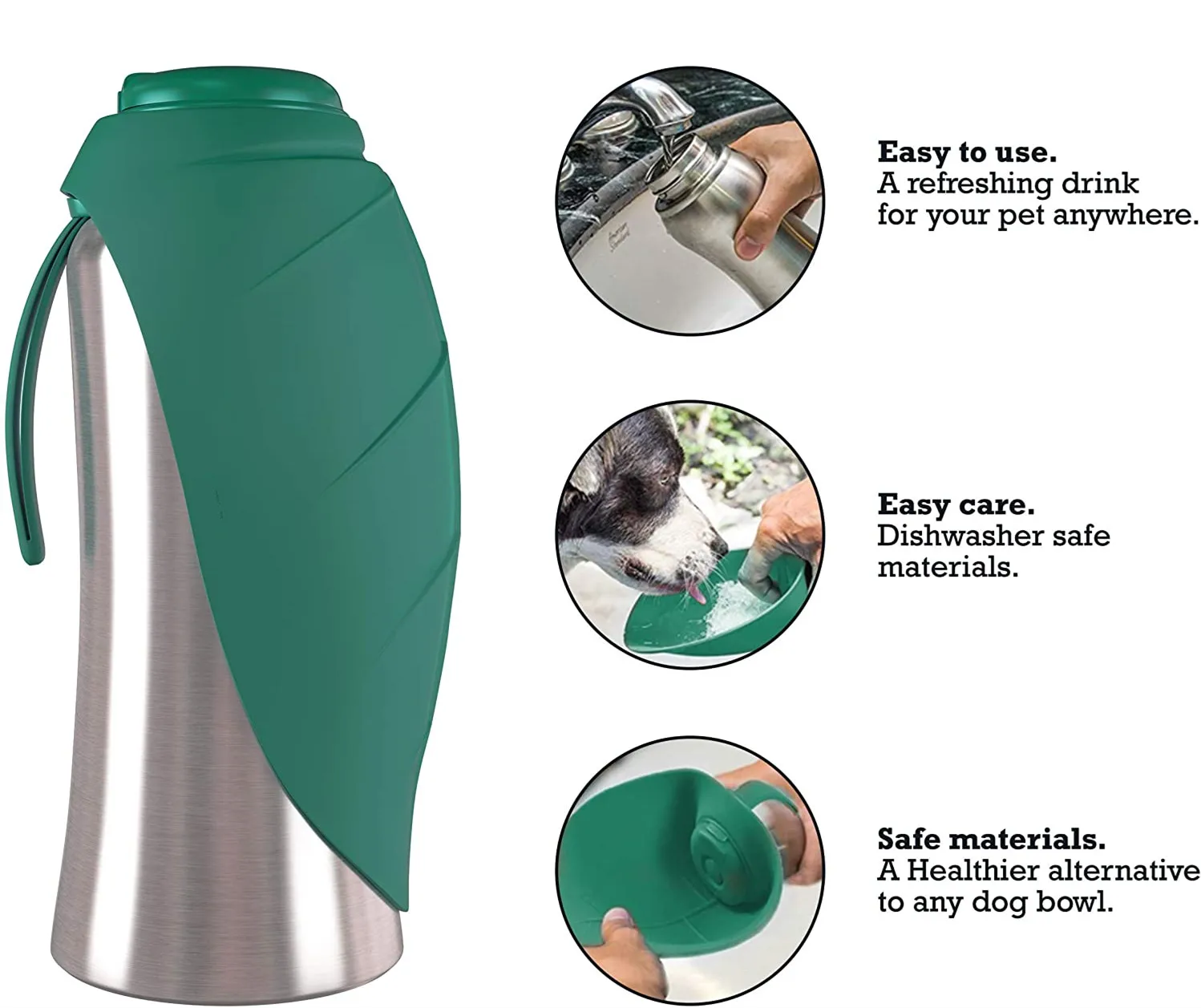 yekea Large Capacity 600ml Leak Proof Lightweight Travel Dog Water Bottle For Walking With Lid