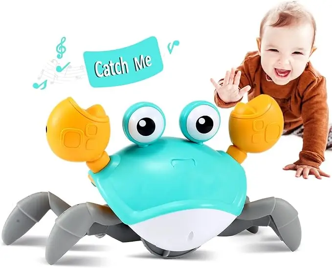 Crawling Crab Baby Toy - Infant Tummy Time Toys Babies Boy Learning Crawl Walking Toddler 1st Birthday Gifts
