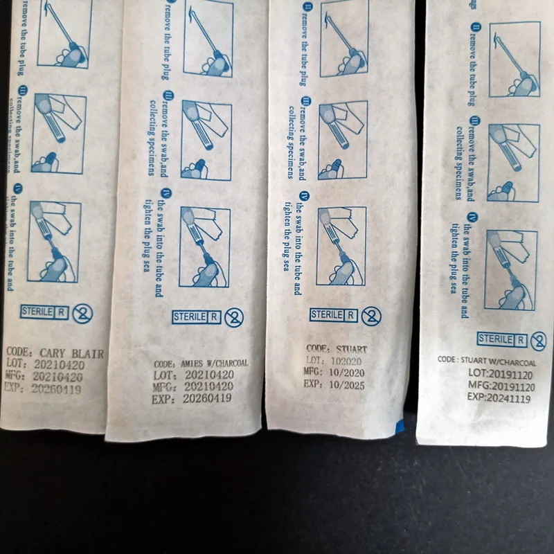 Sample Collection Amies Stuart Cary Blair Medium Plastic stick Viscose Rayon tip Transport Sterile Swabs