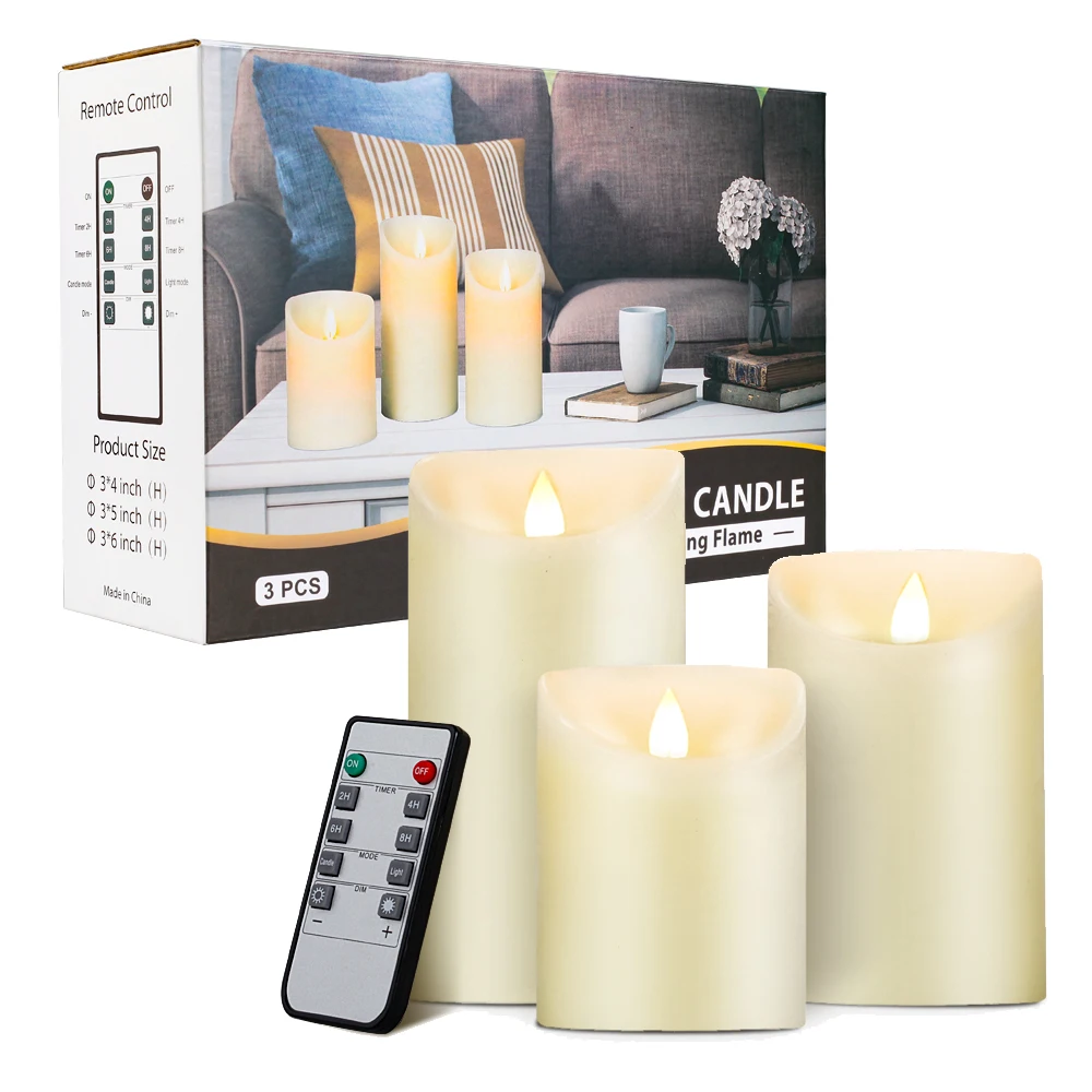 Mescente recharge led candle light with swirling glitter, electric led lights candle