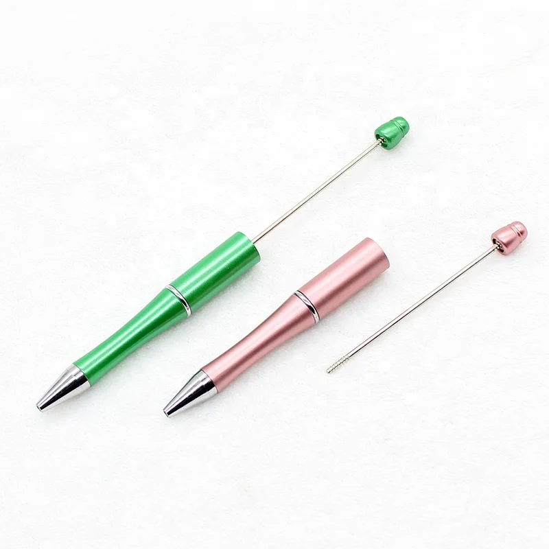 Plastic Beadable Ball Pen Bead Pens for DIY Present Kids Students Office School Supplies