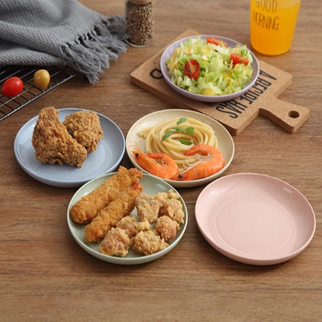 Пищевая Пшеничная солома тарелка экологически чистое растение биоразлагаемая пластиковые столовые наборы