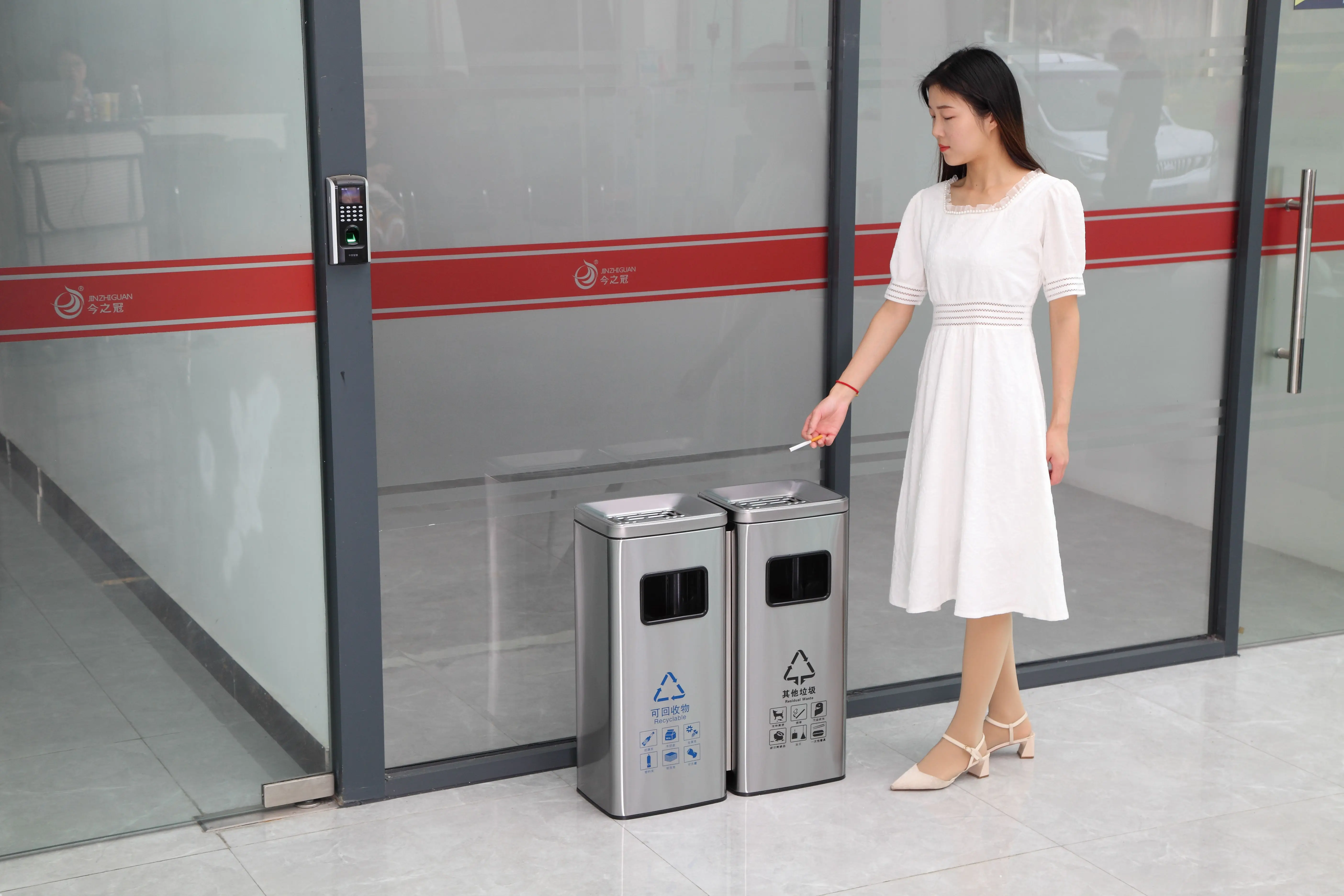 Wholesales Dustbin Recycling Trash Garbage Can Waste Sorting Bin Trash Recycling Can