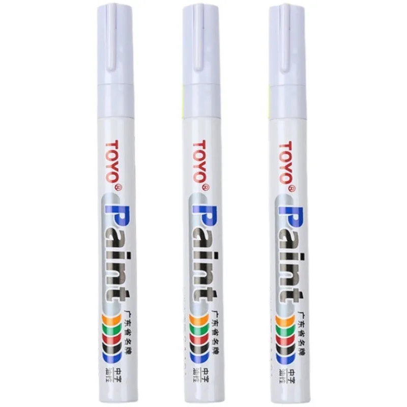 12 Pack Waterproof Oil-Based Paint Pen Set White Paint Markers for Rock Stone Ceramic Wood Fabric Plastic Canvas Glass Mugs Tire