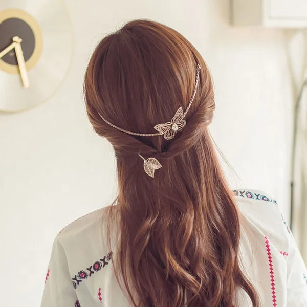 Новое поступление высокое качество и Лучшая цена Двойные листья заколки для волос, ажурные металлические заколки для волос