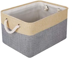 Collapsible Canvas Storage Bins for Toys Shoes Decorative Cloth laundry Baskets Boxes for Organizing w/Handles