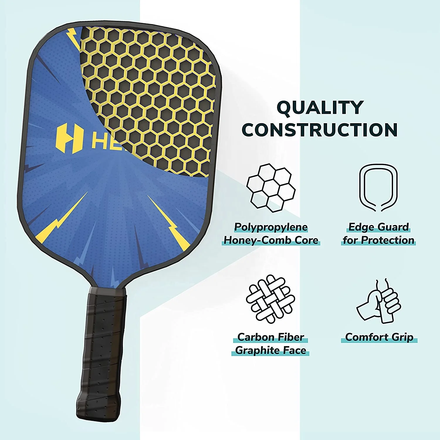Pickleball paddles for kids lightweight honeycomb Graphite pickle ball carbon pickleball paddle racket set
