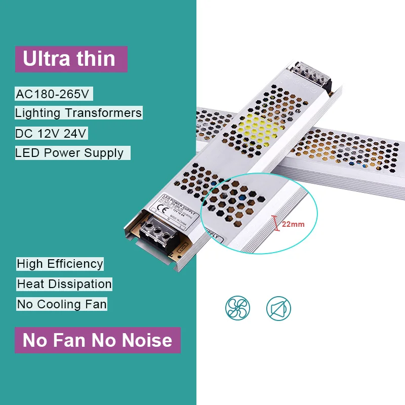 150 watt transformer for led lights display slim 60w 100w 120w 300w 240w 24v 12v full color led power supply