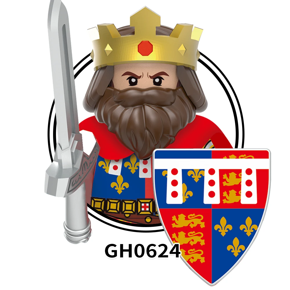 DIY Medieval Knight Lionheart Asperity Infantry Minifigs Soldiers Army Soldier Force Building Blocks Sets Toys for Kids G0180