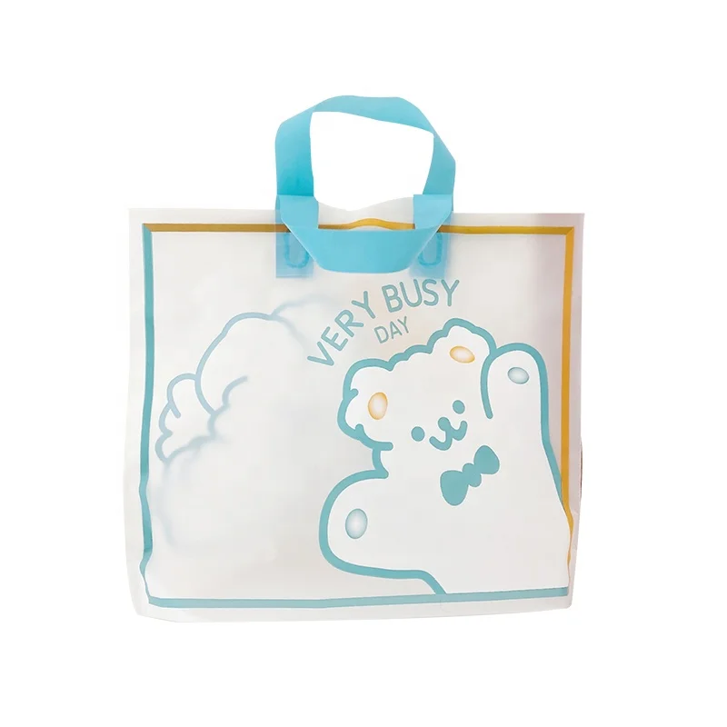 Eva Customized Portable Plastic Bag Frosted Translucent Portable Shopping Bag Gift Clothing Handbag