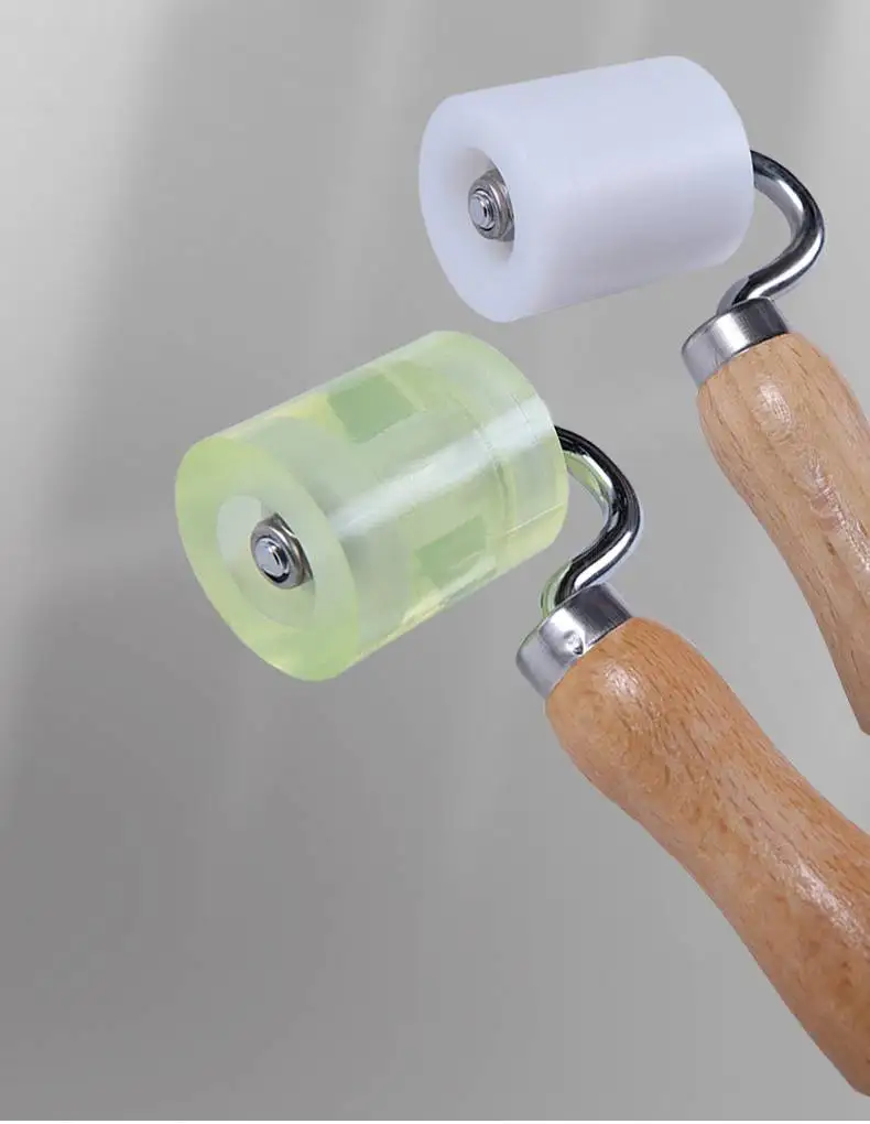 Double-Ended Silicone Seam/Brass Detail Penny Combo Roller Tool Press Roller Seam Roller for Wallpaper DIY Industrial Use