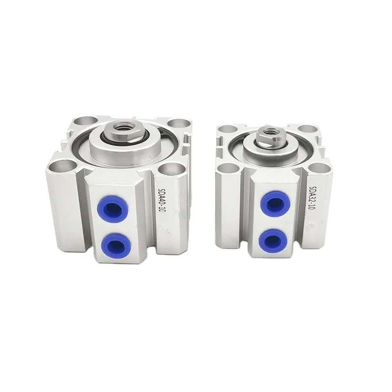 SDA Series Thin Pneumatic Cylinder16mm Bore Magnetic Ring Double Acting 5-50mm Stroke Compact Air Cylinder