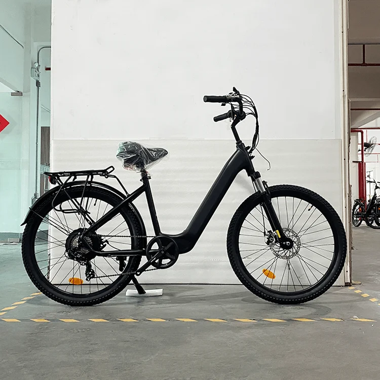 26 Inch 500W 15Ah 10 Ah 7 Speed Adult Belt Drive City E-Bike Lady Cycling Electric City Bike For Women