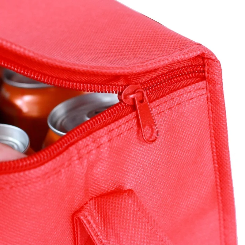 Cheap quality grocery packaging custom logo small size non woven tote insulated cooler bag for cans