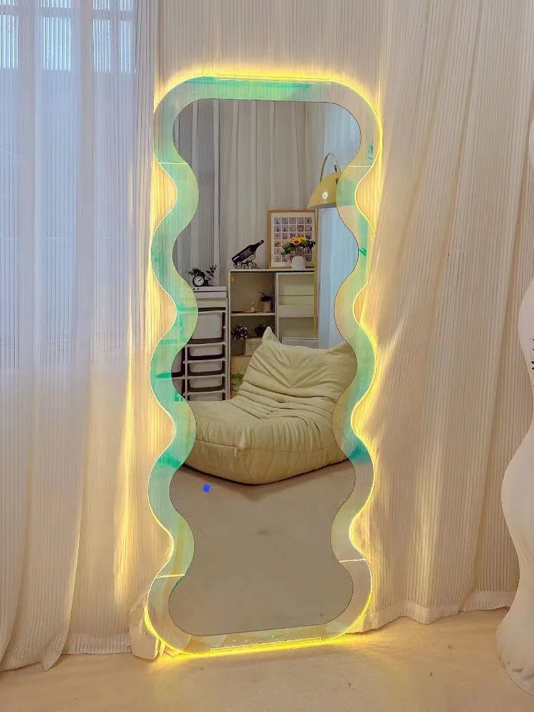 Irregular Wave Shaped LED Luminous Mirror