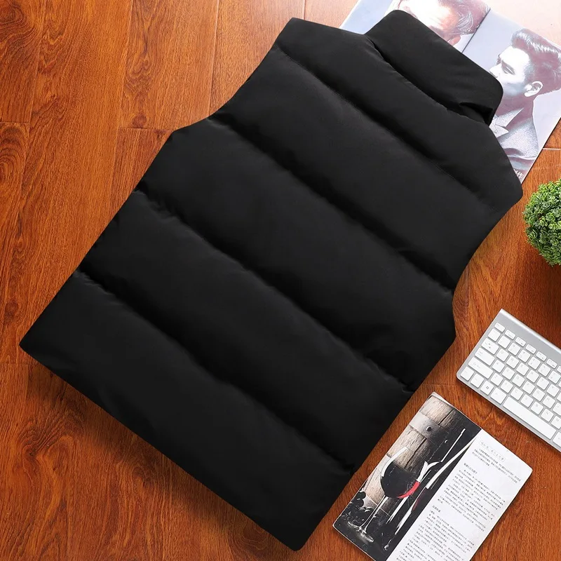 Оптовая продажа, водонепроницаемая зимняя куртка с логотипом на заказ, мужской жилет без рукавов на молнии