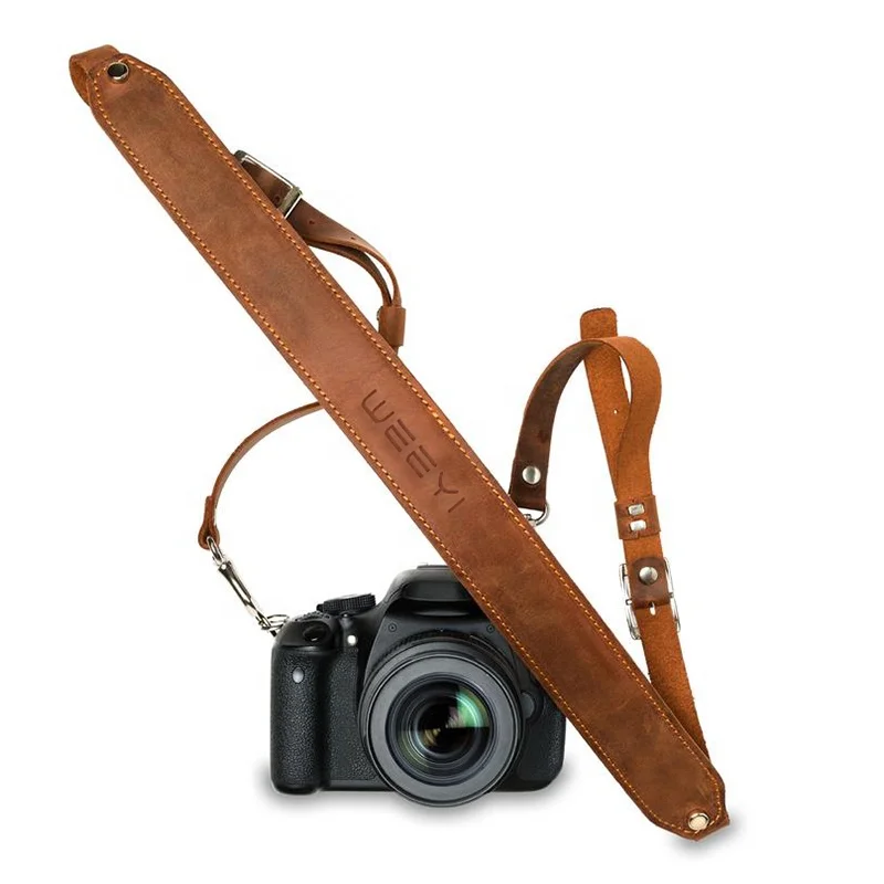 CHANGRONG Custom Adjustable DSLR Neck Strap Belt Vintage Film Camera Leather Shoulder Neck Strap