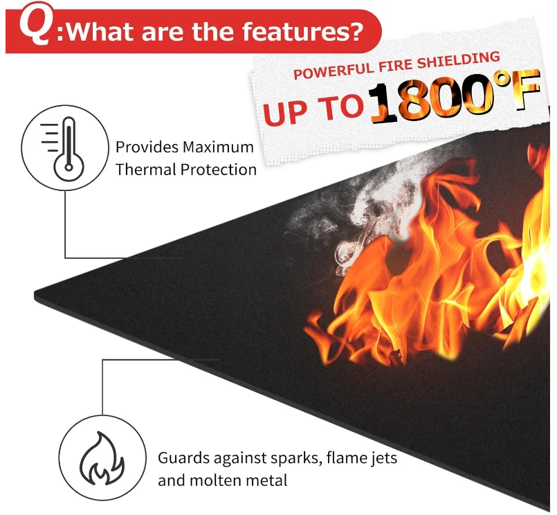 Felt Carbon Fiber Fireproof Welding Blanket Emergency Safety Fire Blankets 3mm 5mm Thickness Fire Retardant Protective Mat