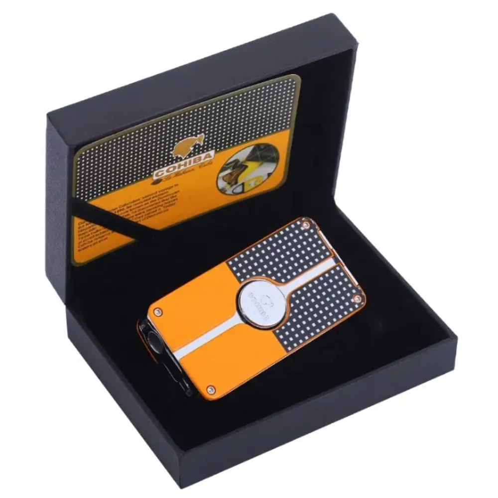 Wholesale Cigar Lighter Custom Logo Refillable Windproof Triple Jet Flame Torch Cigar Lighter Metal Jet Lighter