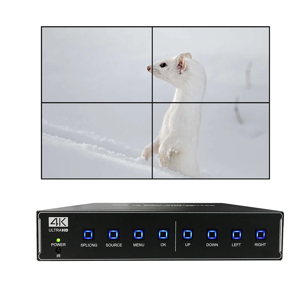 2x2 4K video wall controller 1x HDMI 2.0 Support front panel control and remote control