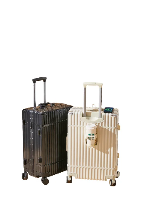 Cartoon White Gps Tracker Case High Quality Luggage Straps For Suitcases Aluminum Frame Trolley Suitcase