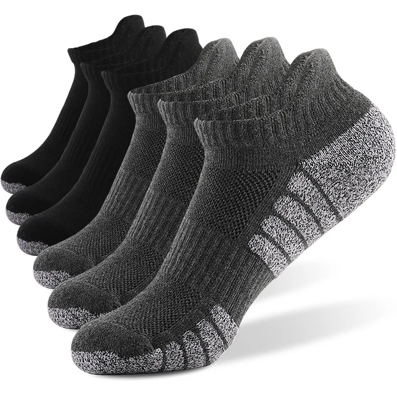 RTS Men Quality Cotton Terry Cushion Sports Socks Short Ankle Arch Support Socks Classic Athletic Moisture Wicking Sox