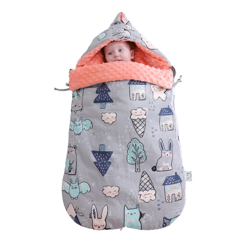 
Cotton anti-startle autumn and winter thickened dual-use newborn baby quilt sleeping bag 
