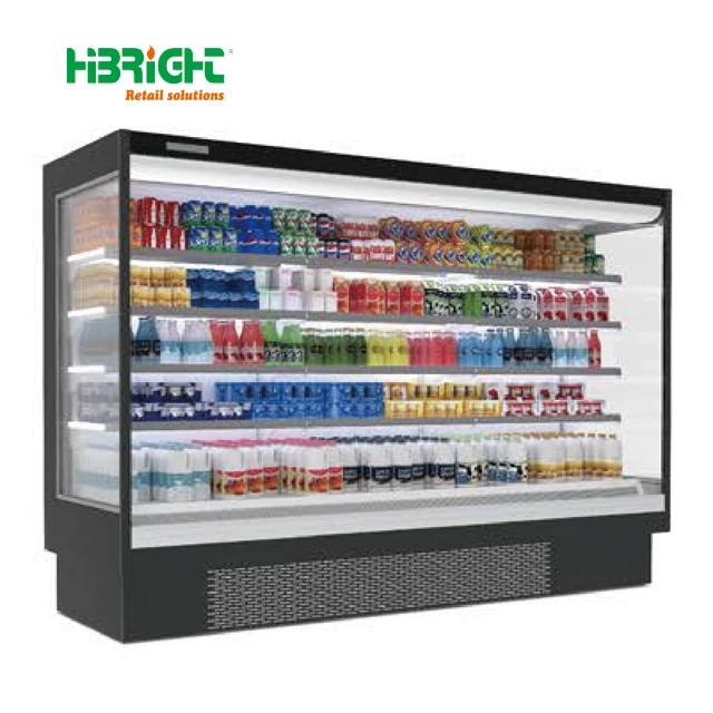 Environment Friendly Fruit Vegetable Display Cooler Refrigerator Commercial Chiller with Plastic Basket