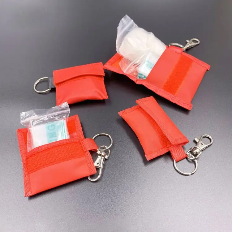 MM-CPR007 Wholesale Disposable Mini CPR Life Key/CPR Face Shield/Custom CPR Masks Keychains One Way Valve