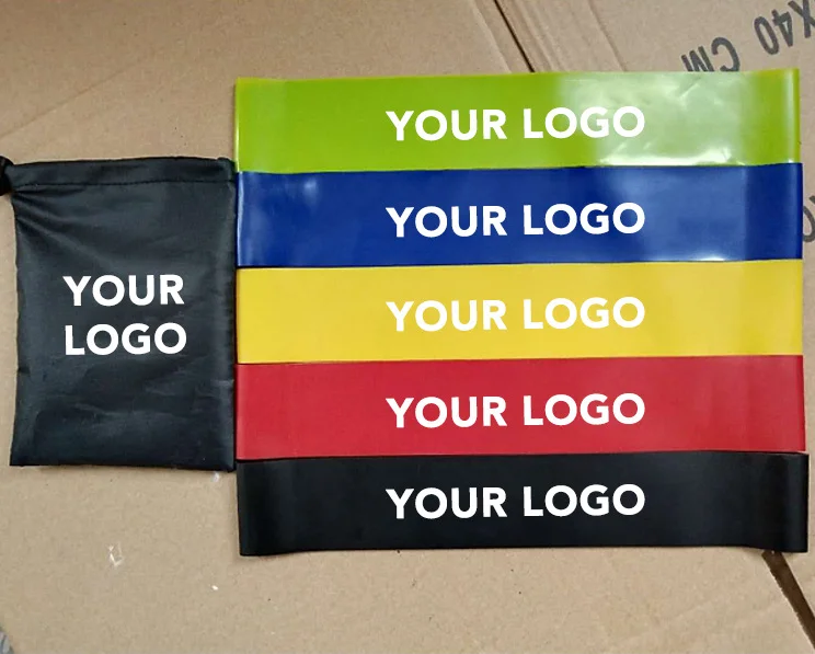 Custom Logo Elastic loop Resistance Bands for Fitness Bandas Elastica Gym Workout Exercise Latex nature rubber Resistance Bands